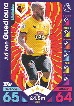 Adlene Guedioura Watford 2016/17 Topps Match Attax #318